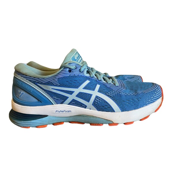 ASICS Womens Gel-Nimbus 21 Blue Coral SkyLight FlyteFoam Running Shoes Size‎ 7 - Picture 1 of 6